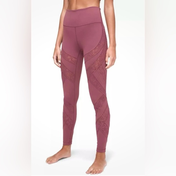 Lululemon Wunder Under High-Rise Flocked 28" Color‎ Plumful-Size 4 - Picture 1 of 9